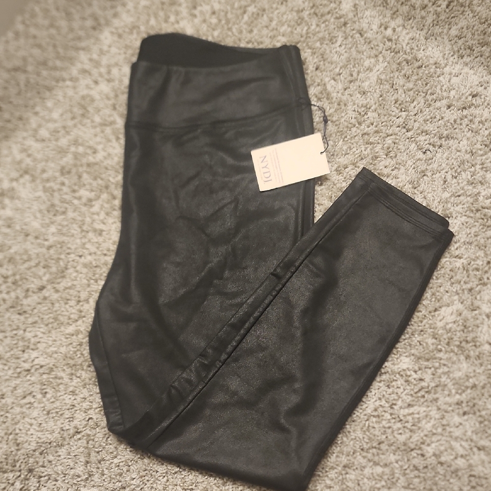 NYDJ Black Faux Leather Coated Leggings